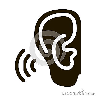 Hears Sound Icon Vector Glyph Illustration Cartoon Illustration