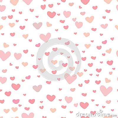 Heart abstract pattern background, Love doodle style pattern. Vector Illustration