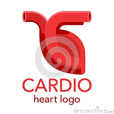 heart in abstract style - cardiology logo Vector Illustration