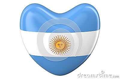 Heart with Argentinean flag Stock Photo