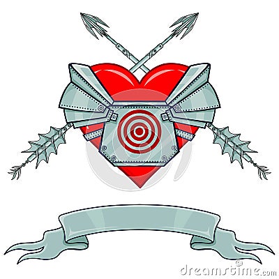 Heart in armor. Vector Illustration