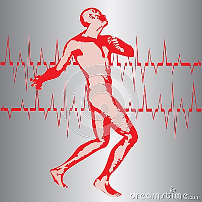 Heart Attack Vector Illustration