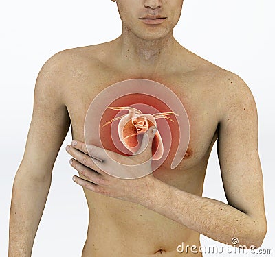 Heart attack, chest pain. Arrhythmia, heart problems Stock Photo