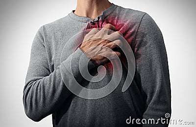 Heart Attack Pain Stock Photo