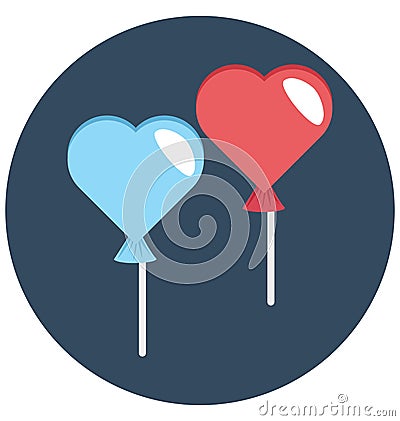 Heart Balloon Vector Isolated Vector icons that can be easily modified and edit Stock Photo