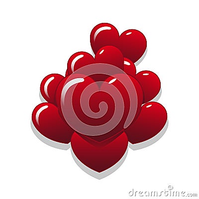 Heart Balloons Vector Illustration