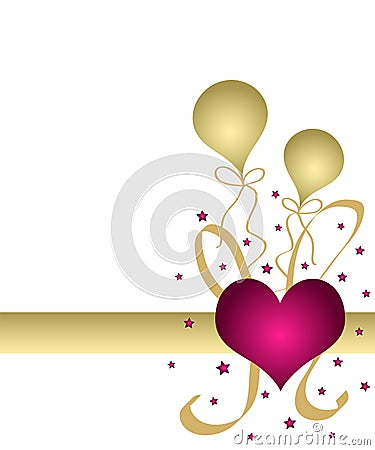 Heart and balloons Stock Photo