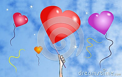 Heart Balloons Stock Photo