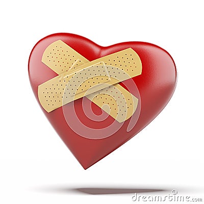 Heart with a bandage Stock Photo