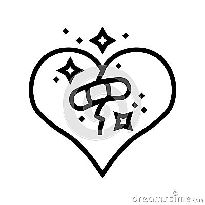 heart bandage patch recovery line icon vector illustration Vector Illustration
