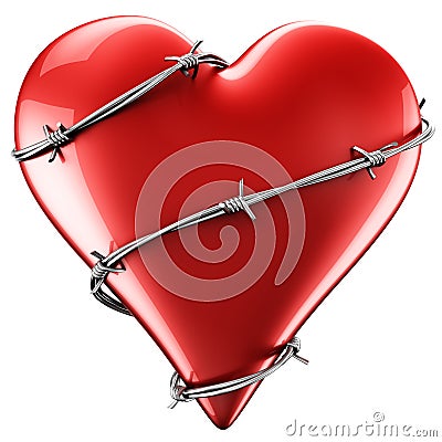 Heart With Barbed Wire Stock Photography - Image: 9360802