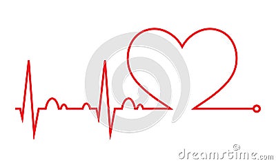 Heart beat. Cardiogram. Cardiac cycle. Medical icon. Vector Illustration