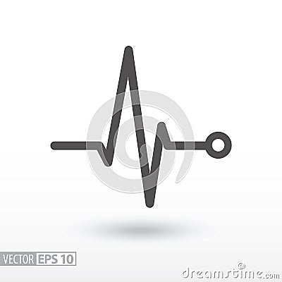 Heart beat. Cardiogram. Cardiac cycle. Medical icon. Vector Illustration