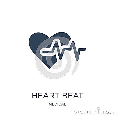 heart beat icon in trendy design style. heart beat icon isolated on white background. heart beat vector icon simple and modern Vector Illustration