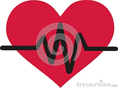 Heart beat line Vector Illustration