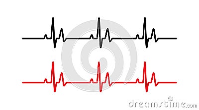 Heart beat line Vector Illustration