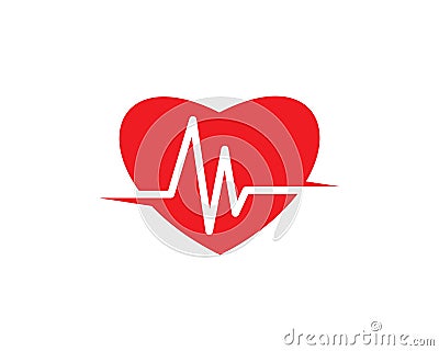heart beat line vector Vector Illustration
