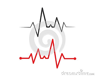 heart beat line vector Vector Illustration