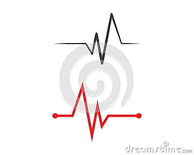 heart beat line vector Vector Illustration