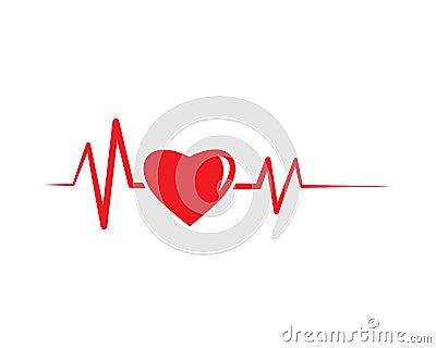 heart beat line vector Vector Illustration