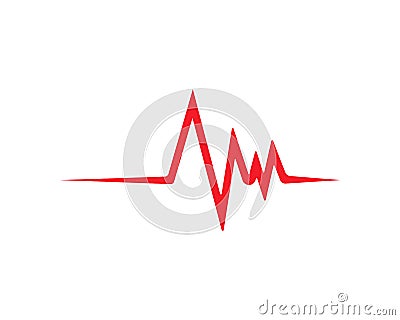 heart beat line vector template Vector Illustration