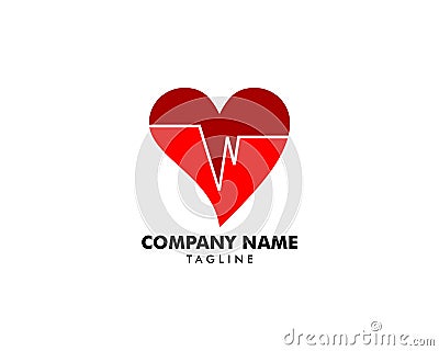 Heart Beat Logo Template Design Vector Illustration