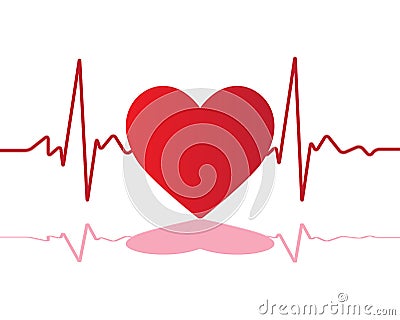 Heart beat of love Vector Illustration