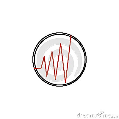 Heart beat monitor pulse line art vector icon for medical apps and websites. Stock vector illustration isolated on white Cartoon Illustration