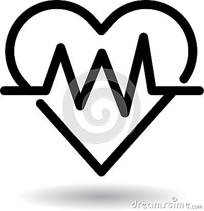 Heart beat web icon Vector Illustration