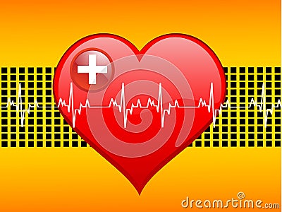 Heart-beats on graph Stock Photo