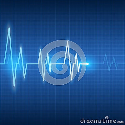 Heart beats on healthcare and medical abstract background vector Vector Illustration