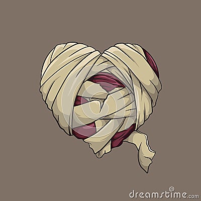 The Cursed Heart #5 - Mummy Heart Vector Illustration