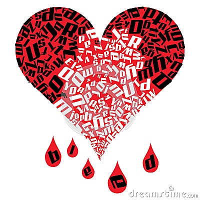 Heart Bleed Cartoon Illustration