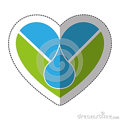 heart with blood drop icon Cartoon Illustration