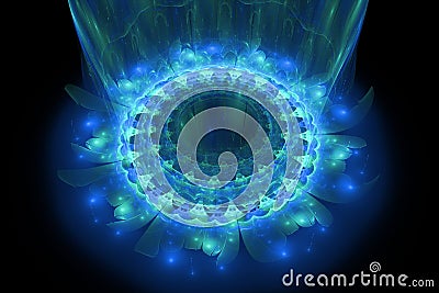 The heart of blue mandala Stock Photo