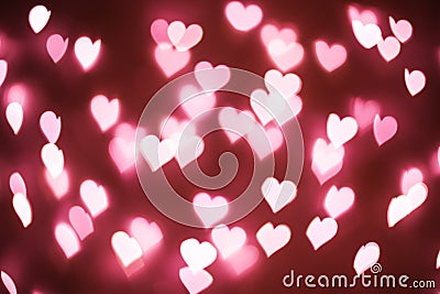 Heart bokeh background. Pastel pink and purple color blurred texture Stock Photo