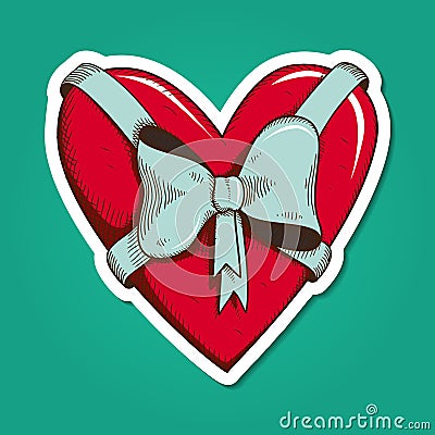 Heart with bow. Vector Illustration