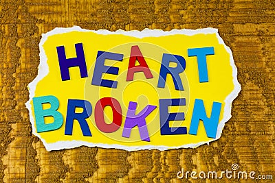 Heart broken feelings grief stricken love heartbroken emotion Stock Photo