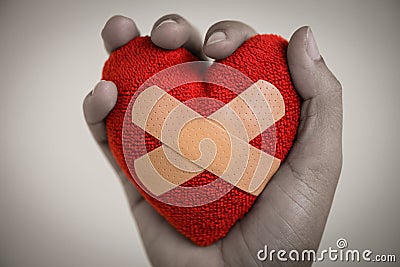Heart broken, Love and Valentines day concept. Stock Photo
