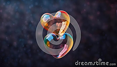 Heart bubbles with copy space Cartoon Illustration