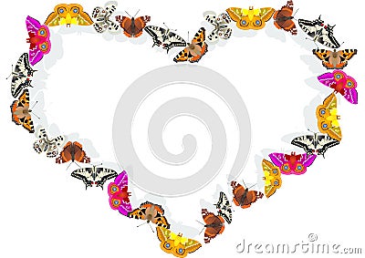 Heart of butterflies Stock Photo