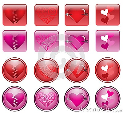 Heart Buttons Stock Photo