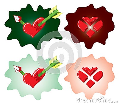 Heart buttons Vector Illustration