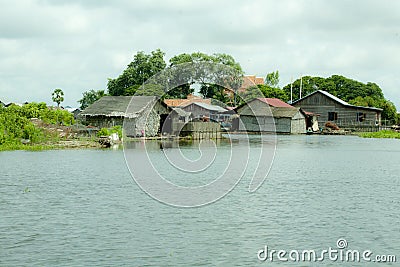 Tonle Sap Lake, Cambodia The Floating Villages of Tonle Sap Editorial Stock Photo