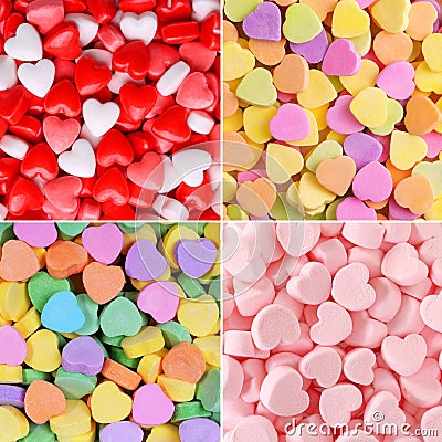 Heart Candy Background Collection. Valentines Day Stock Photo