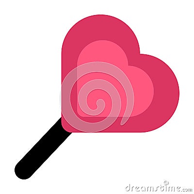 Heart candy on stick delicious dessert icon vector Vector Illustration