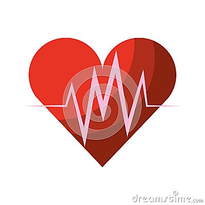 Heart cardio isolated icon Vector Illustration