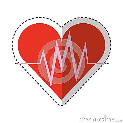 Heart cardio isolated icon Vector Illustration