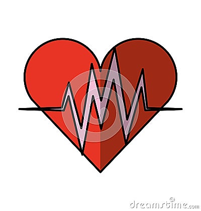 Heart cardio isolated icon Vector Illustration