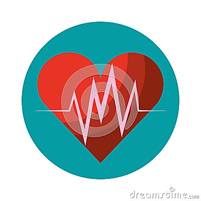 Heart cardio isolated icon Vector Illustration